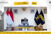 Kepala BSK Hukum Kemenkumham, Andry Indrady, saat membuka Diskusi Strategi Kebijakan secara virtual dari Banda Aceh, Senin (29/9/2025).
