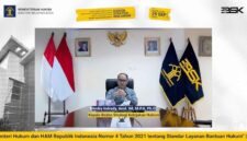 Kepala BSK Hukum Kemenkumham, Andry Indrady, saat membuka Diskusi Strategi Kebijakan secara virtual dari Banda Aceh, Senin (29/9/2025).
