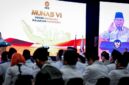 Presiden Prabowo Subianto memberikan sambutan pada acara Peresmian Penutupan Musyawarah Nasional (Munas) VI Partai Keadilan Sejahtera (PKS) Tahun 2025 di Golden Ballroom, The Sultan Hotel, Jakarta, pada Senin, 29 September 2025. (Foto: BPMI Setpres)