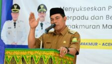 Bupati Aceh Besar, Muharram Idris, saat memberikan keterangan terkait penyusunan APBK 2026. FOTO/MC ACEH BESAR